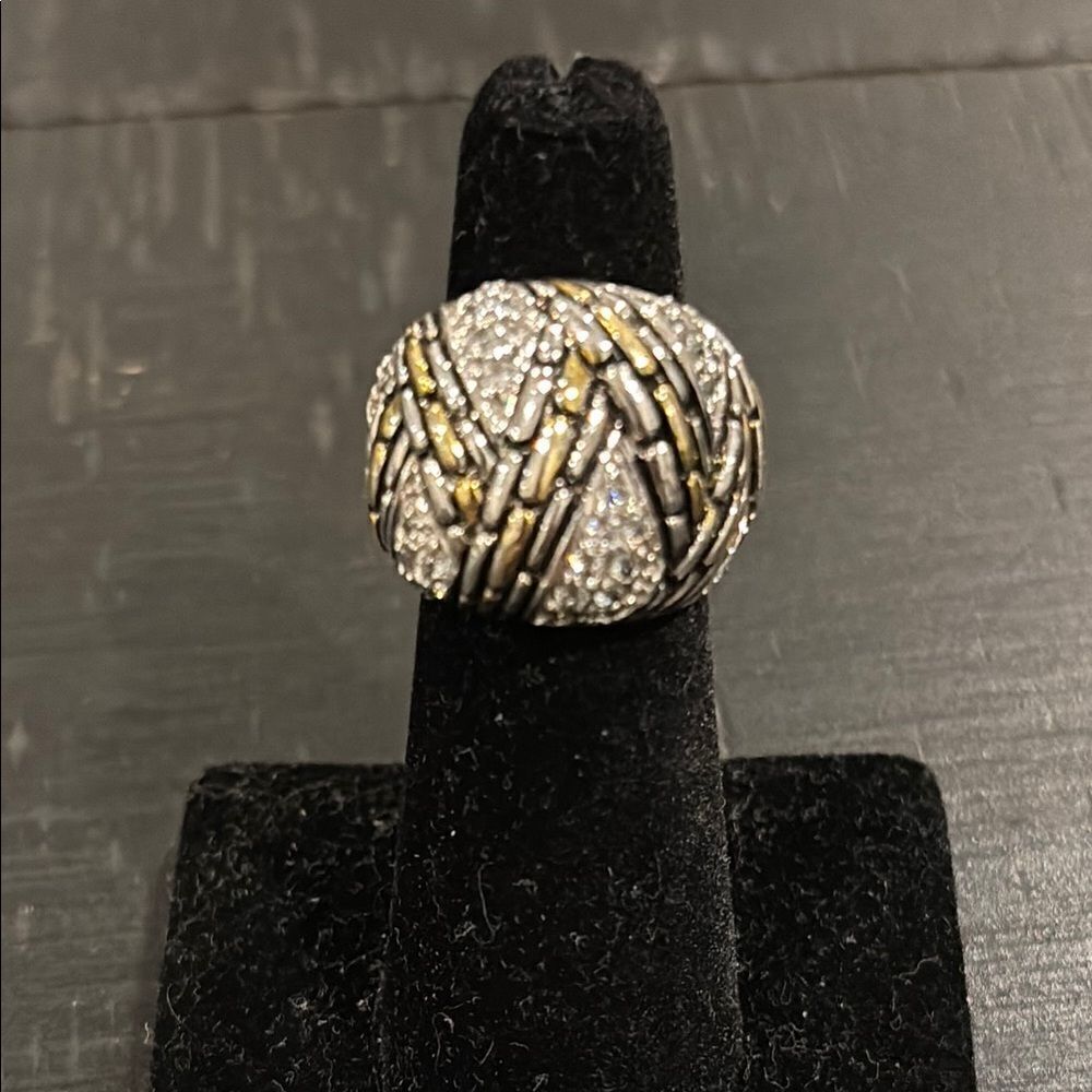Chunky Cocktail Elegant Gold and Silver Women's Ring Size 5​​​